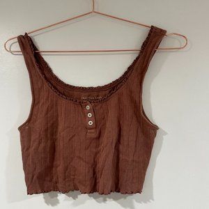 Basic Brown Croped Tank